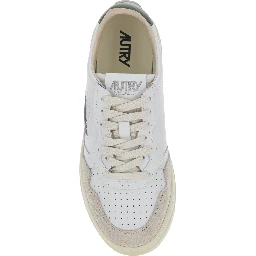 Medalist White Low Top Sneakers with Logo Patch on the Tongue in Leather for Women