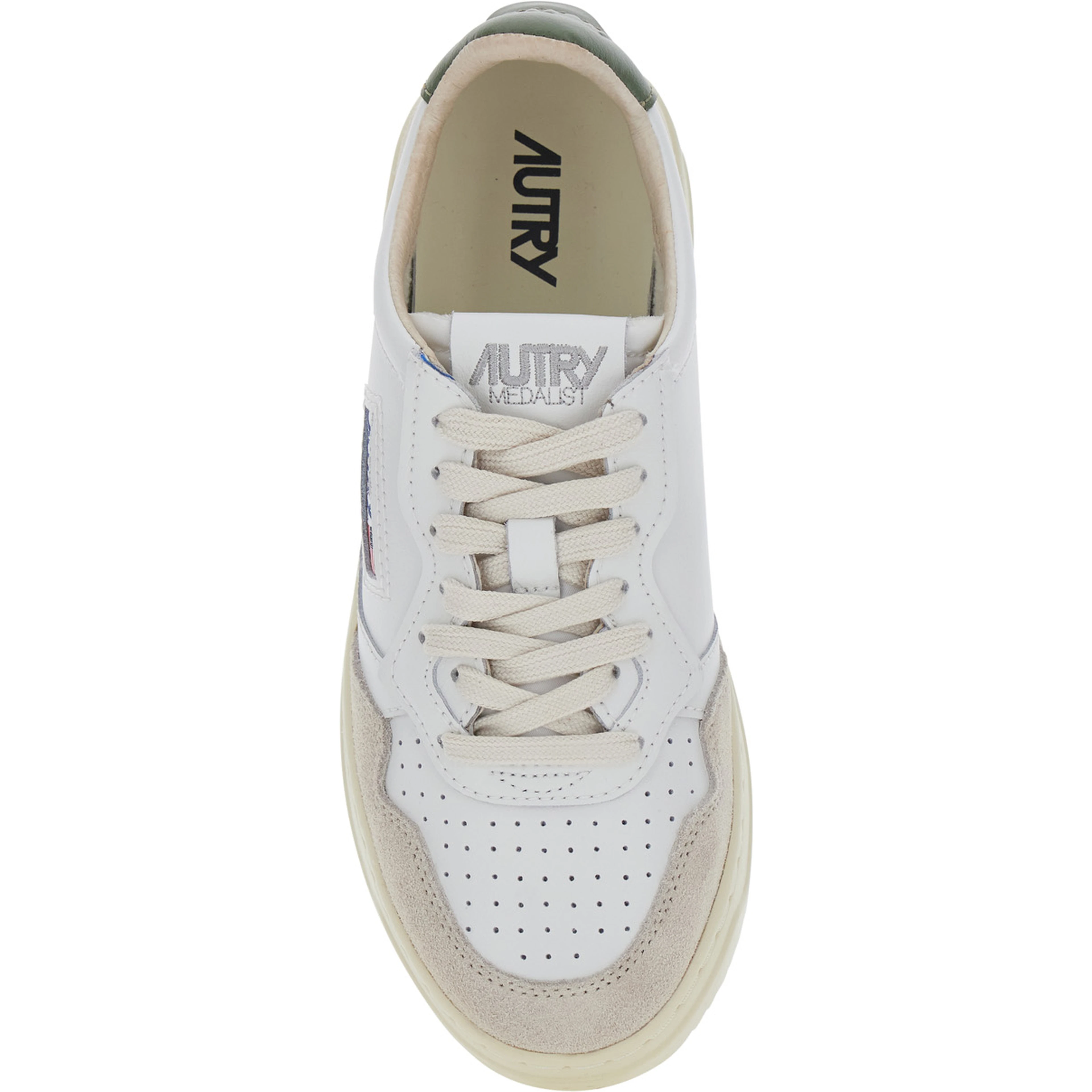 Medalist White Low Top Sneakers with Logo Patch on the Tongue in Leather for Women