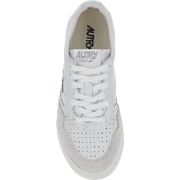 Medalist White Sneakers with Logo Patch on the Tongue and Suede Inserts in Leather for Women
