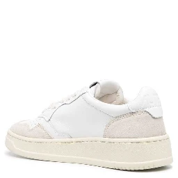 Low Top Sneaker Medalist with Beige Suede Details in White Leather Women