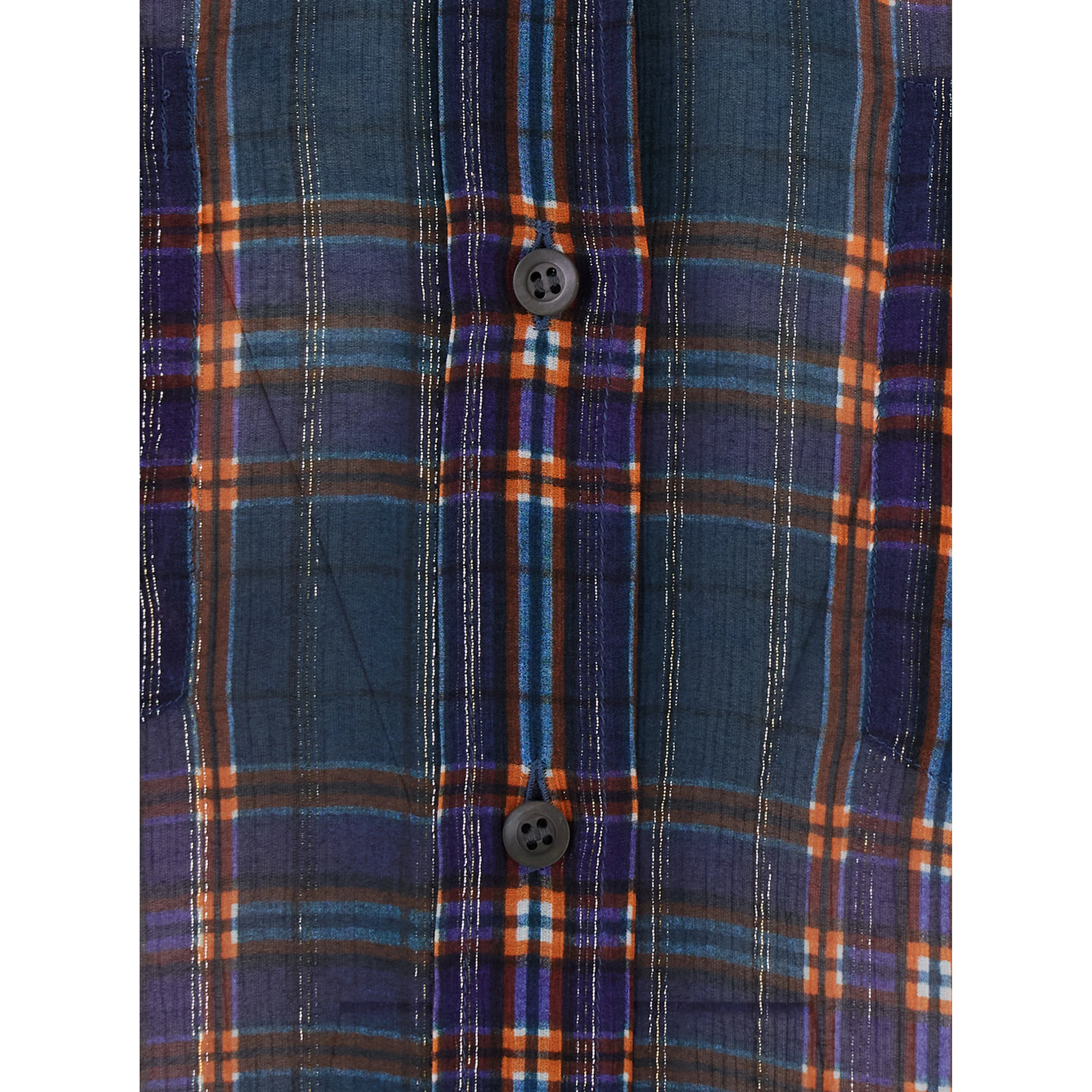 Multicolor shirt with Button-down collar and all-over check motif in viscose blend for women