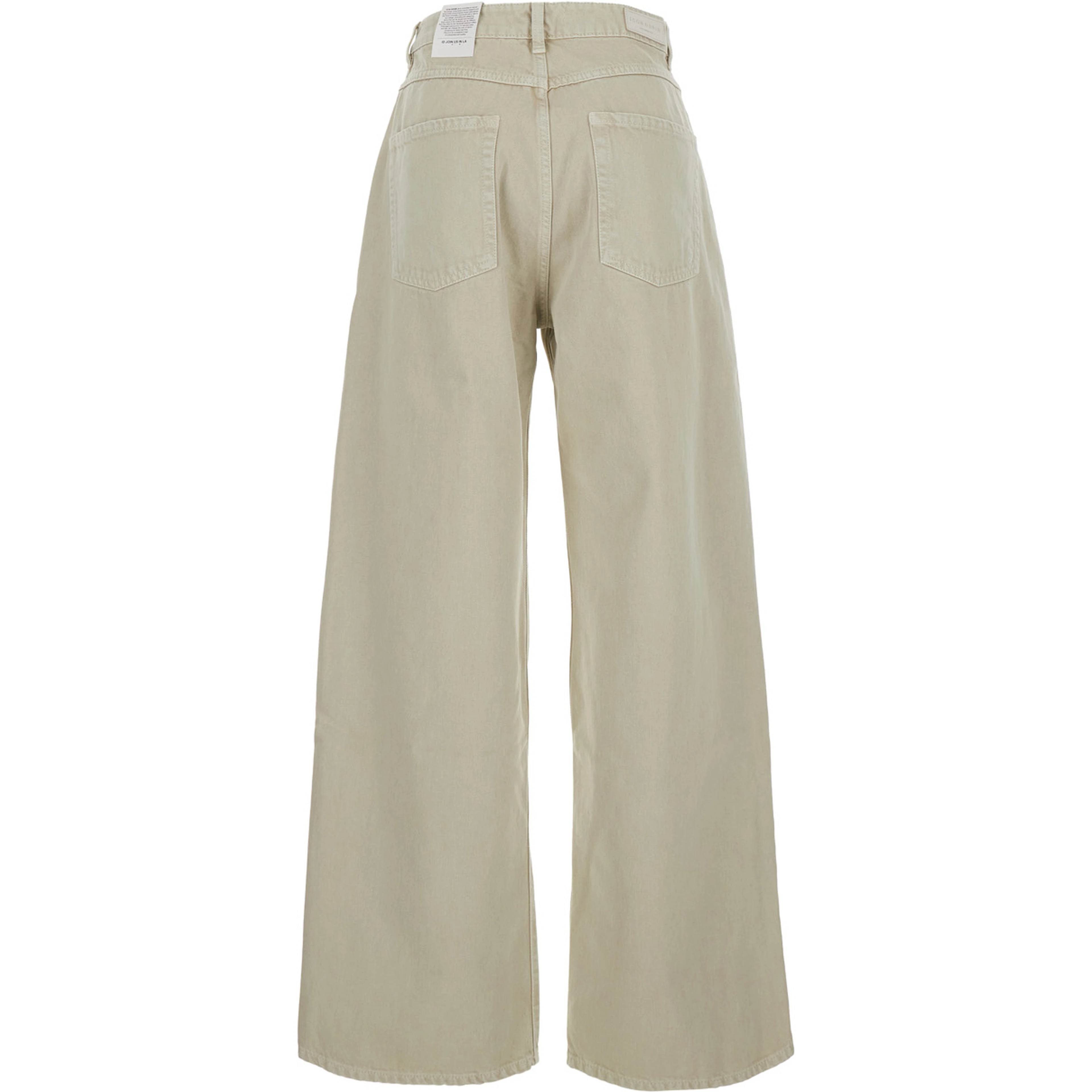 Poppy Beige Jeans with logo patch on the back and wide leg in denim or women