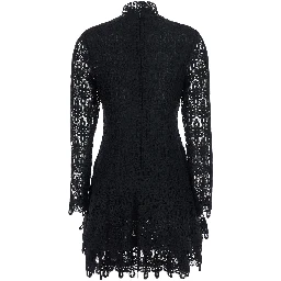 Dress Mini Black with Lace Details in Tech Fabric