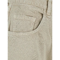 Poppy Beige Jeans with logo patch on the back and wide leg in denim or women