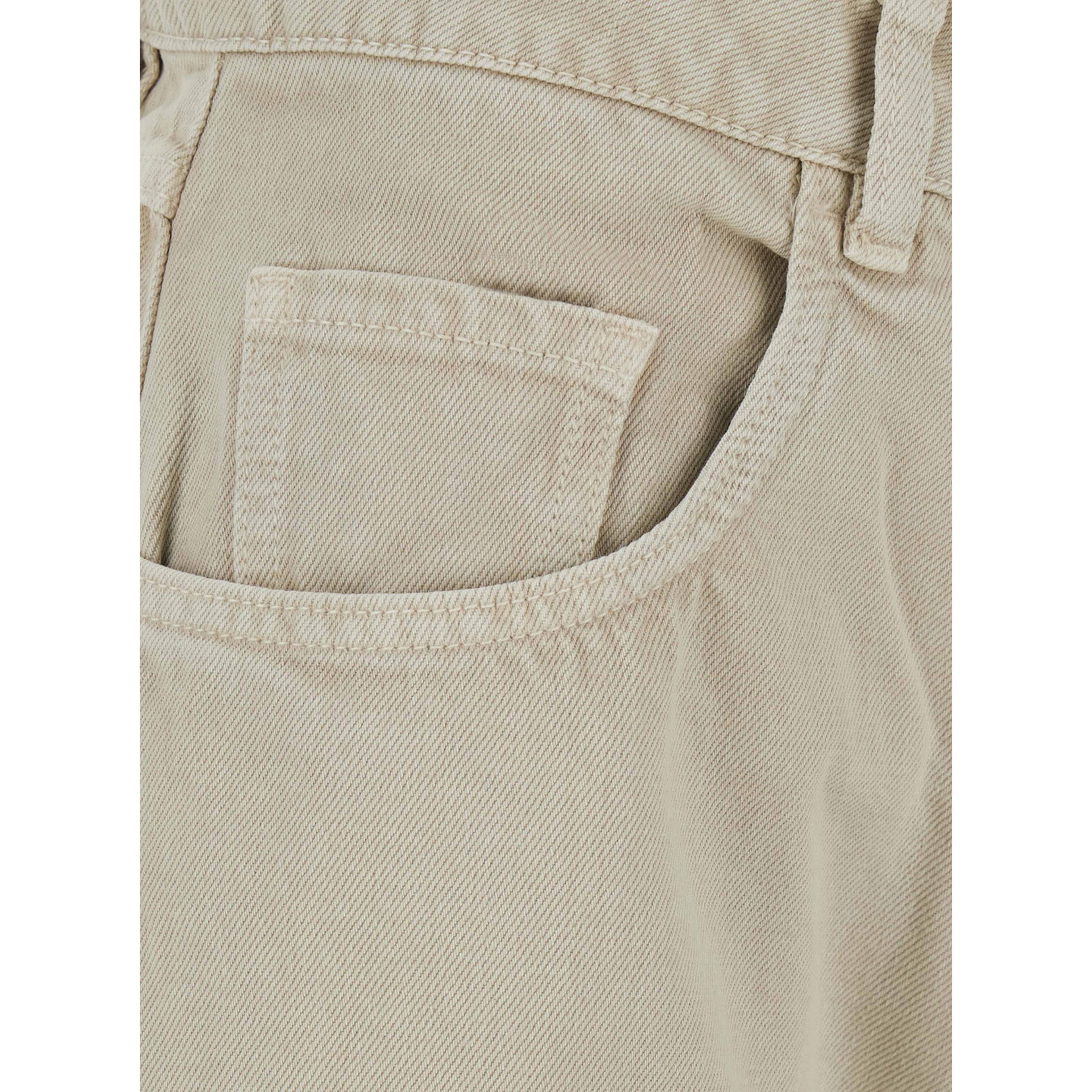Poppy Beige Jeans with logo patch on the back and wide leg in denim or women
