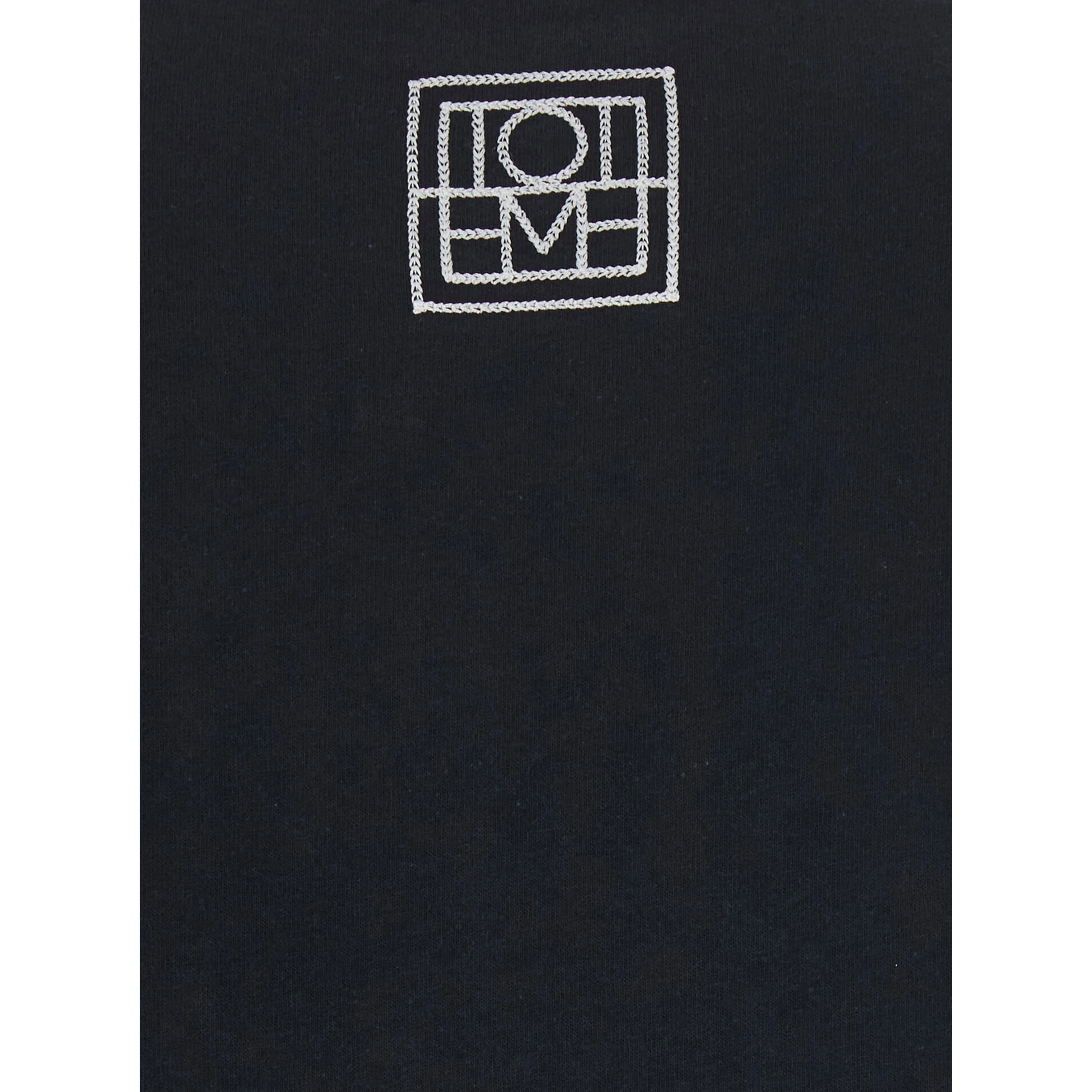 Black Crew neck T-shirt with logo embroidery on the back in cotton for women