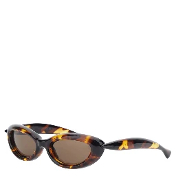 BrownSunglasses with Cat Eye Design and Leopard Motif in Plastic for Women