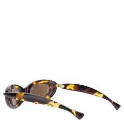 BrownSunglasses with Cat Eye Design and Leopard Motif in Plastic for Women