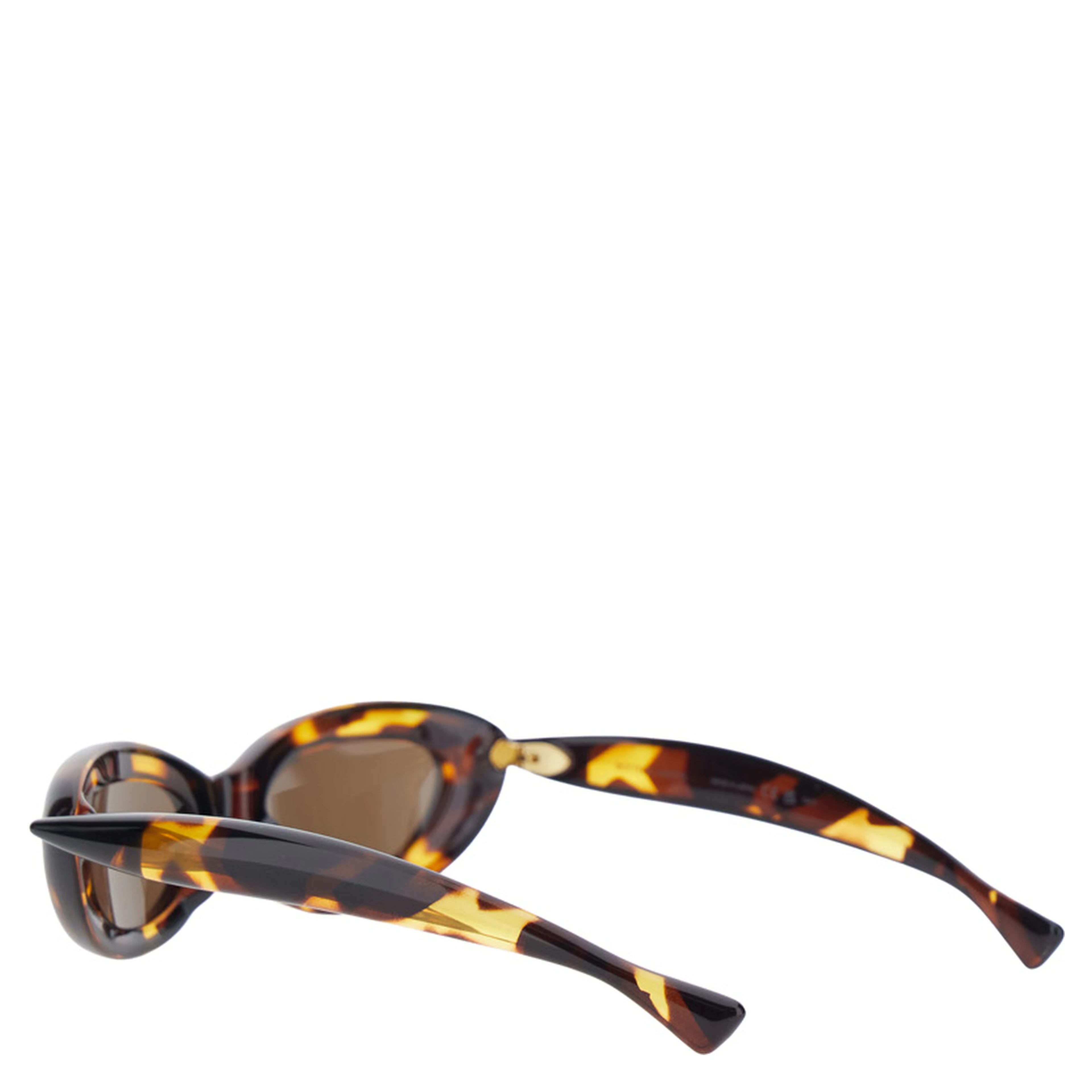 BrownSunglasses with Cat Eye Design and Leopard Motif in Plastic for Women