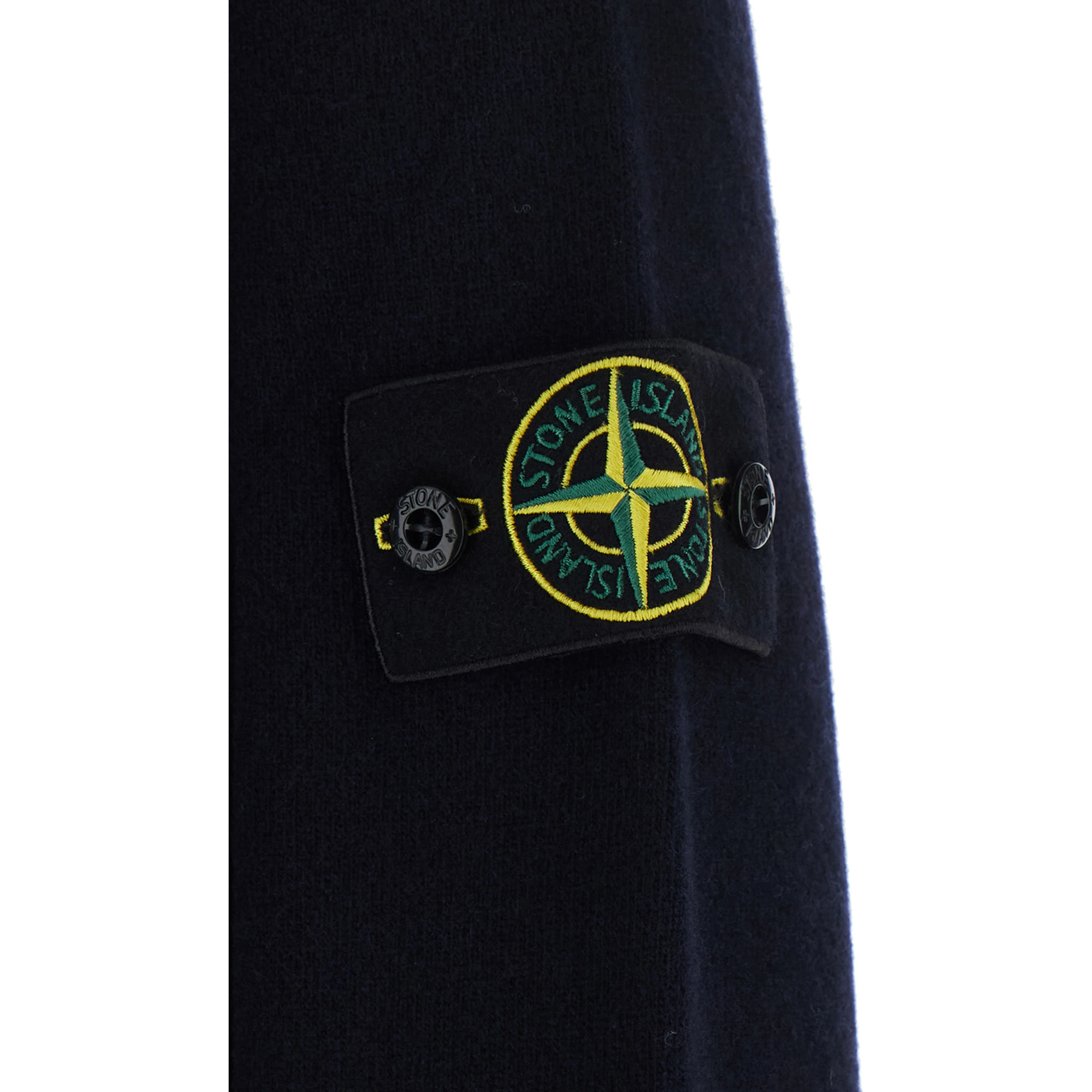 blue Polo Shirt with logo patch applied on the sleeve in wool for men