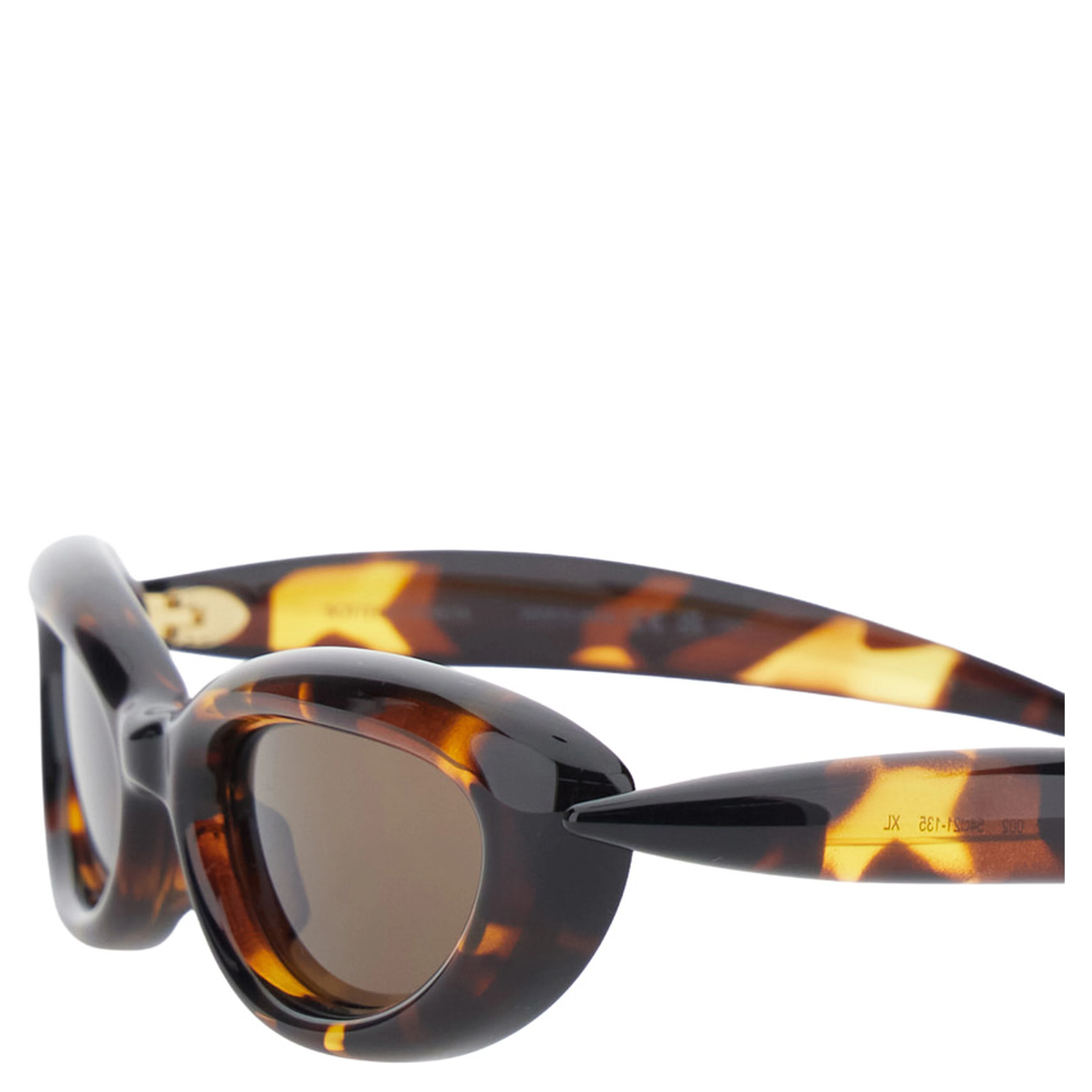 BrownSunglasses with Cat Eye Design and Leopard Motif in Plastic for Women