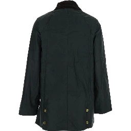 Jacket Modern Beadnell with Velvet Collar and Button Closure in Green for Women