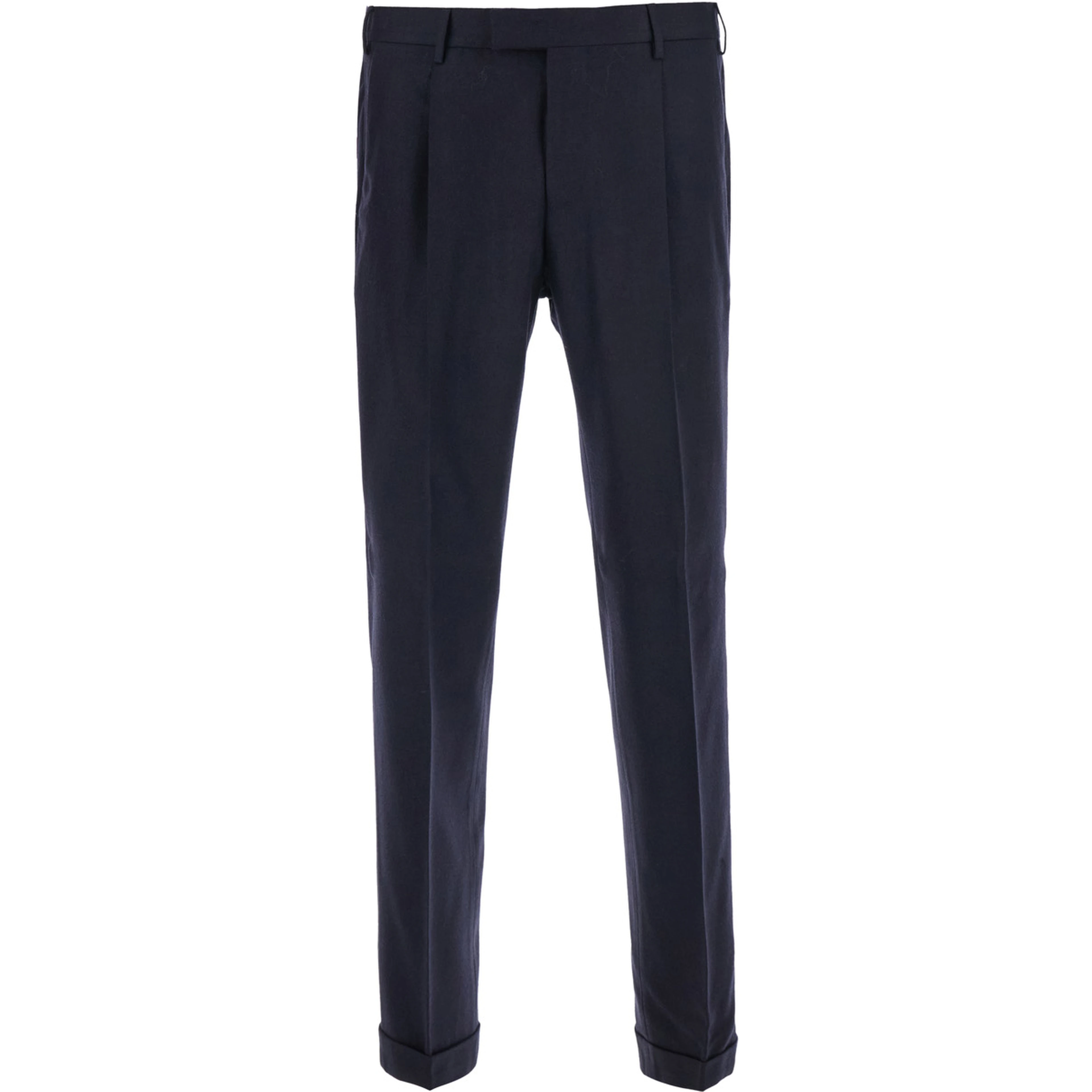 Blue Pants with Single Pleat on the Front in Wool Blend for Men