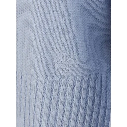 Light blue Sweater with round neck and mini logo in Cashmere for women