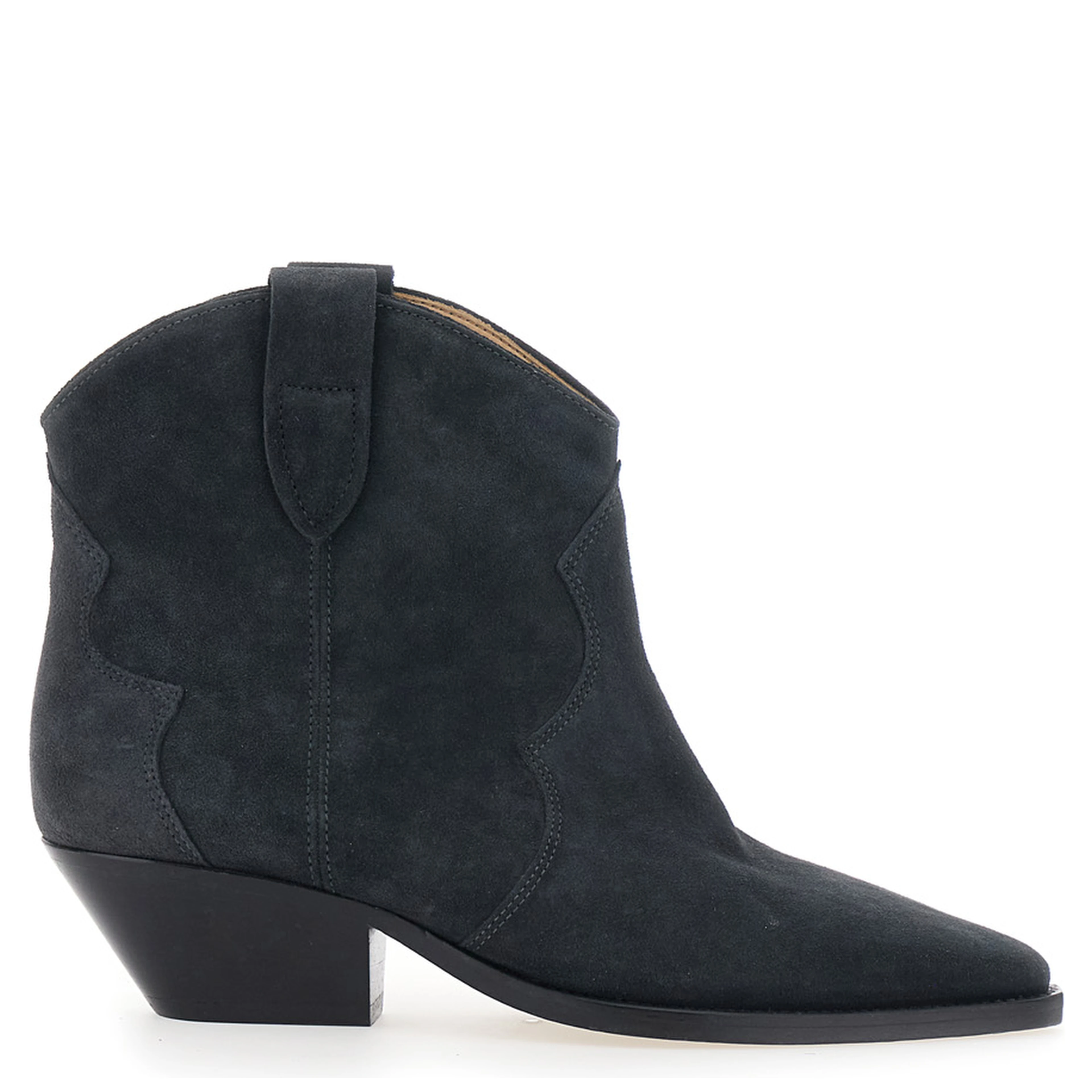 Dewina Black Ankle Boots with Medium Heel in Suede for Women