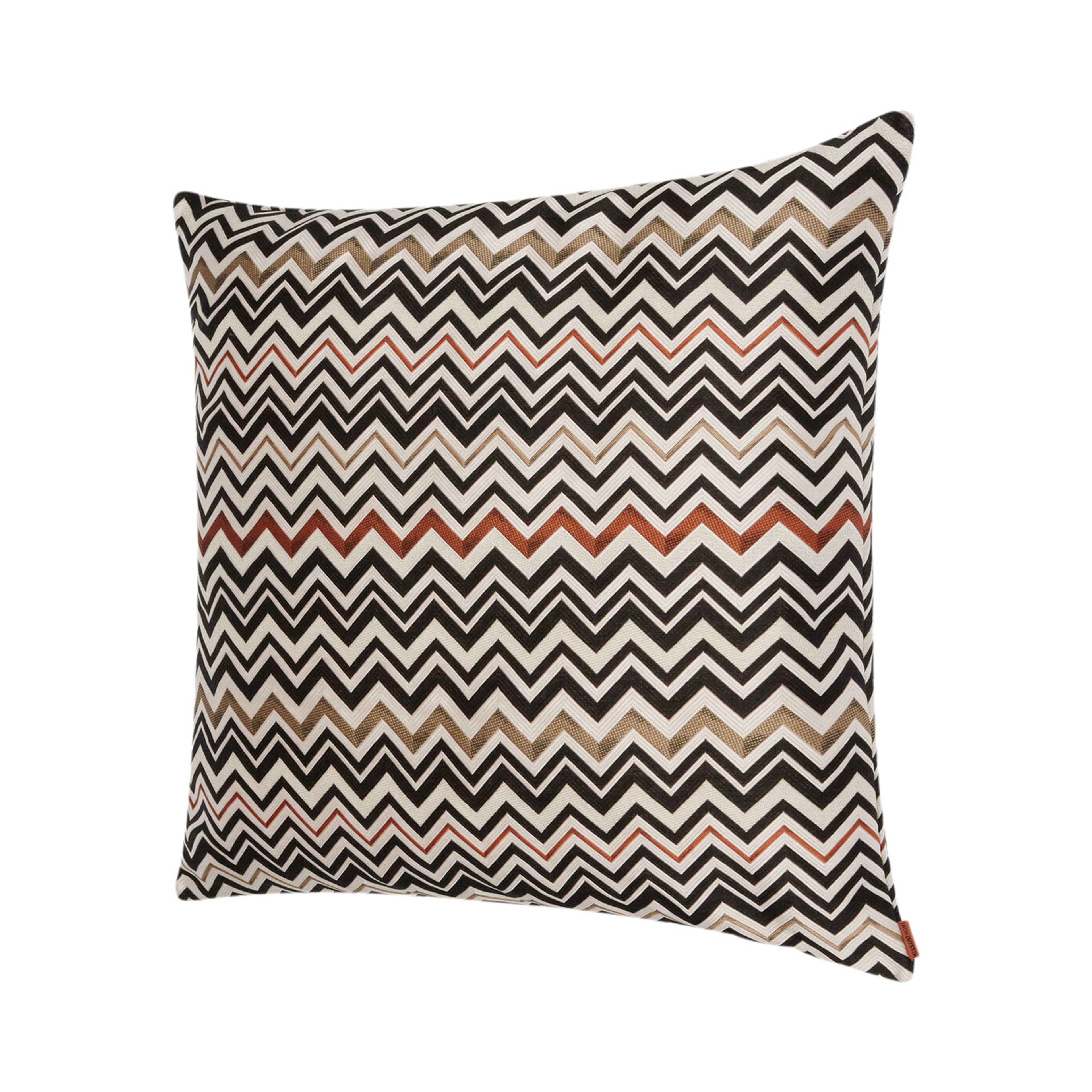 Belfast Cushion with zigzag motif in multicolored tech fabric unisex