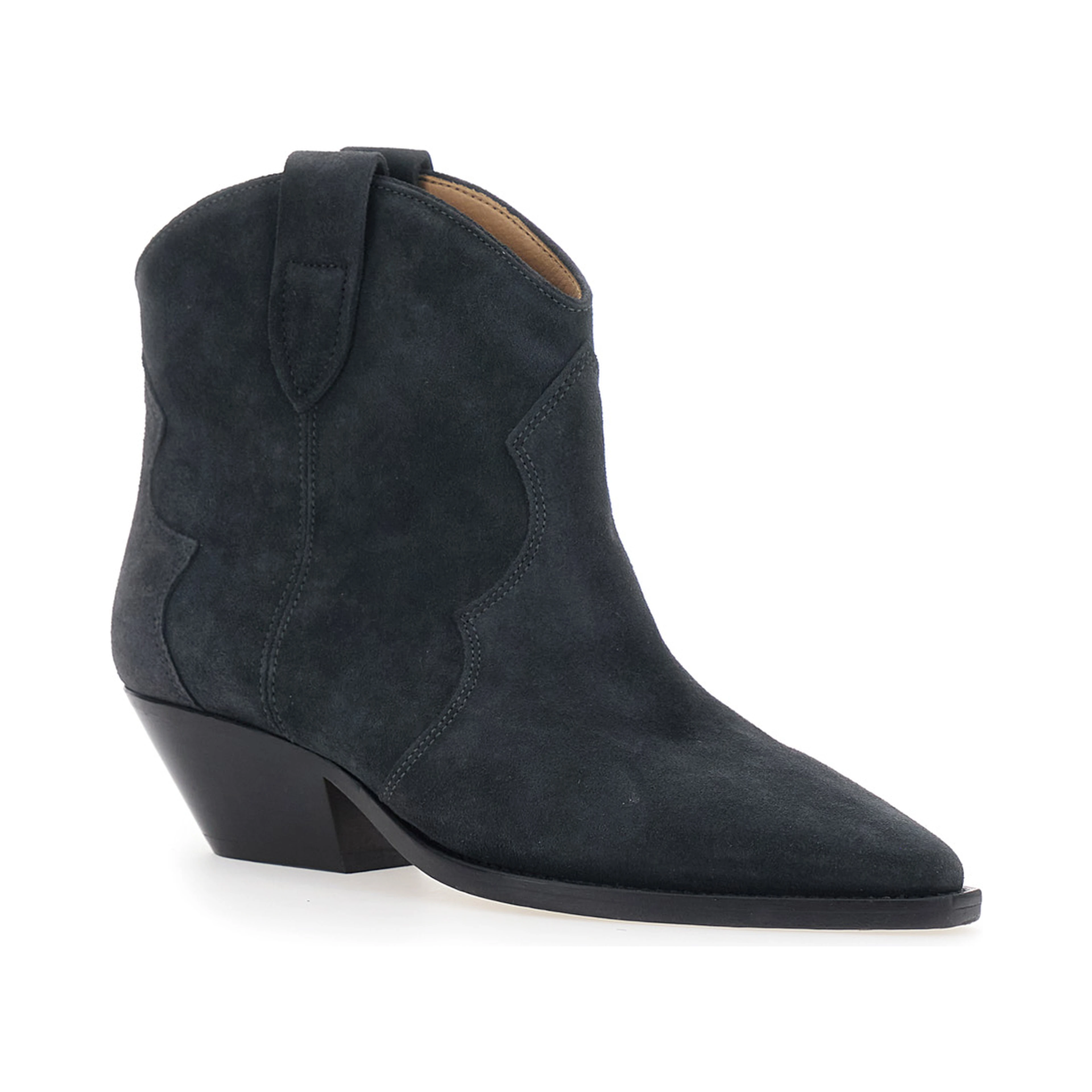 Dewina Black Ankle Boots with Medium Heel in Suede for Women
