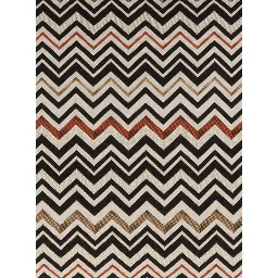 Belfast Cushion with zigzag motif in multicolored tech fabric unisex
