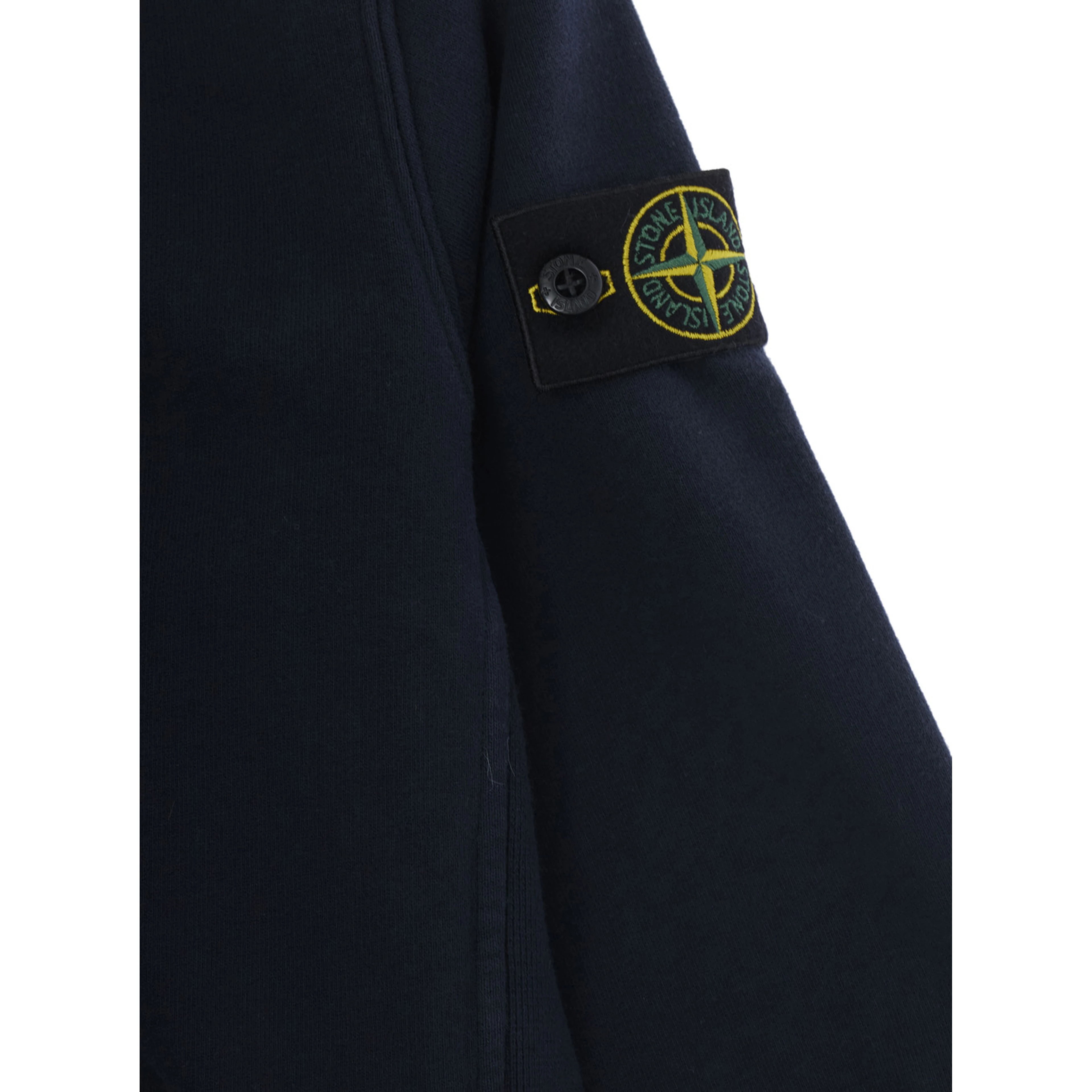 Blue Crewneck Sweatshirt with Logo Patch on the Sleeve in Cotton Boy