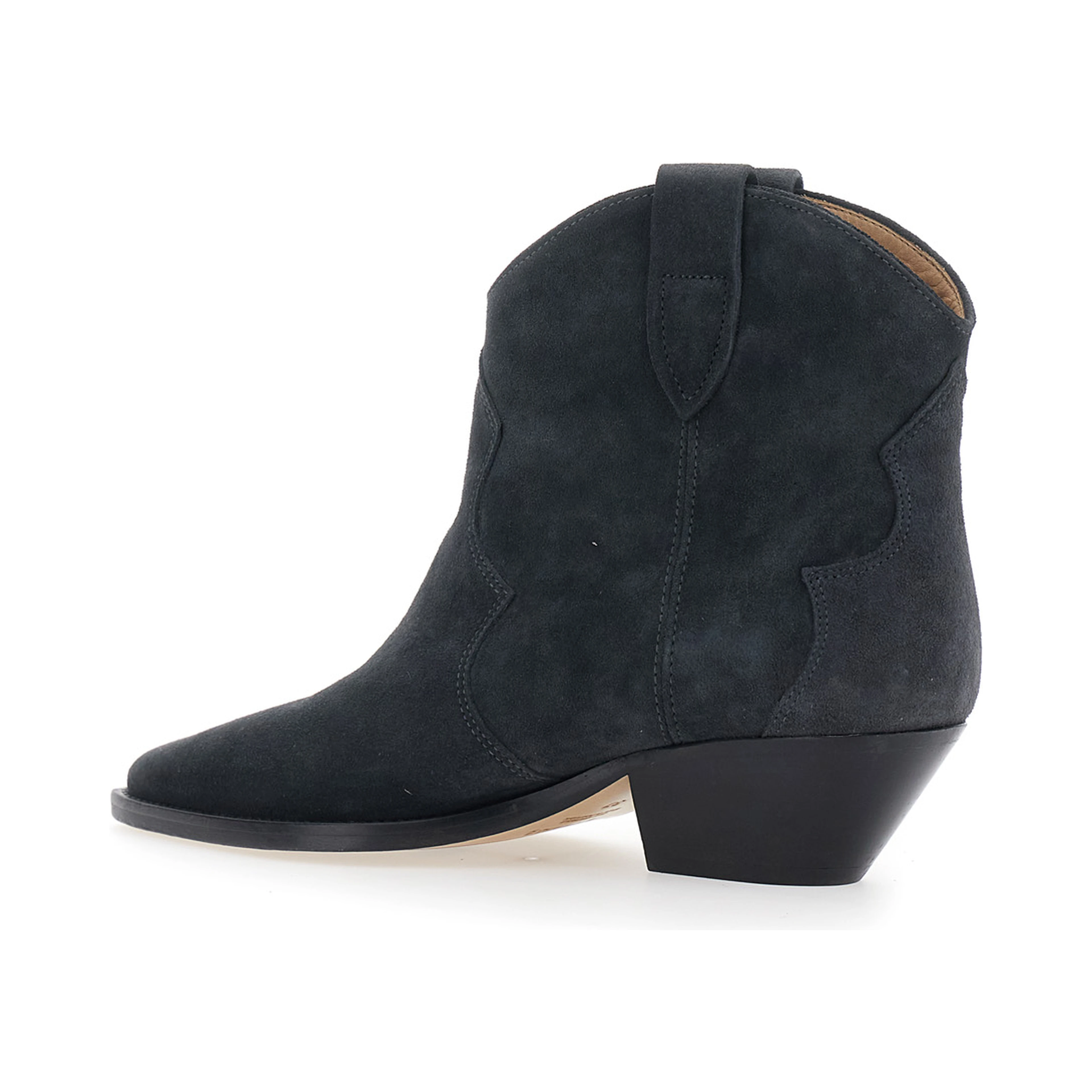 Dewina Black Ankle Boots with Medium Heel in Suede for Women