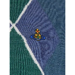 multicolor Crewneck sweater with Argyle motif logo on the front in wool for men