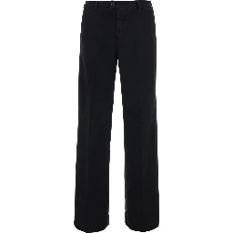 Black Jeans with Button and Zip Closure on Front in Denim for Women