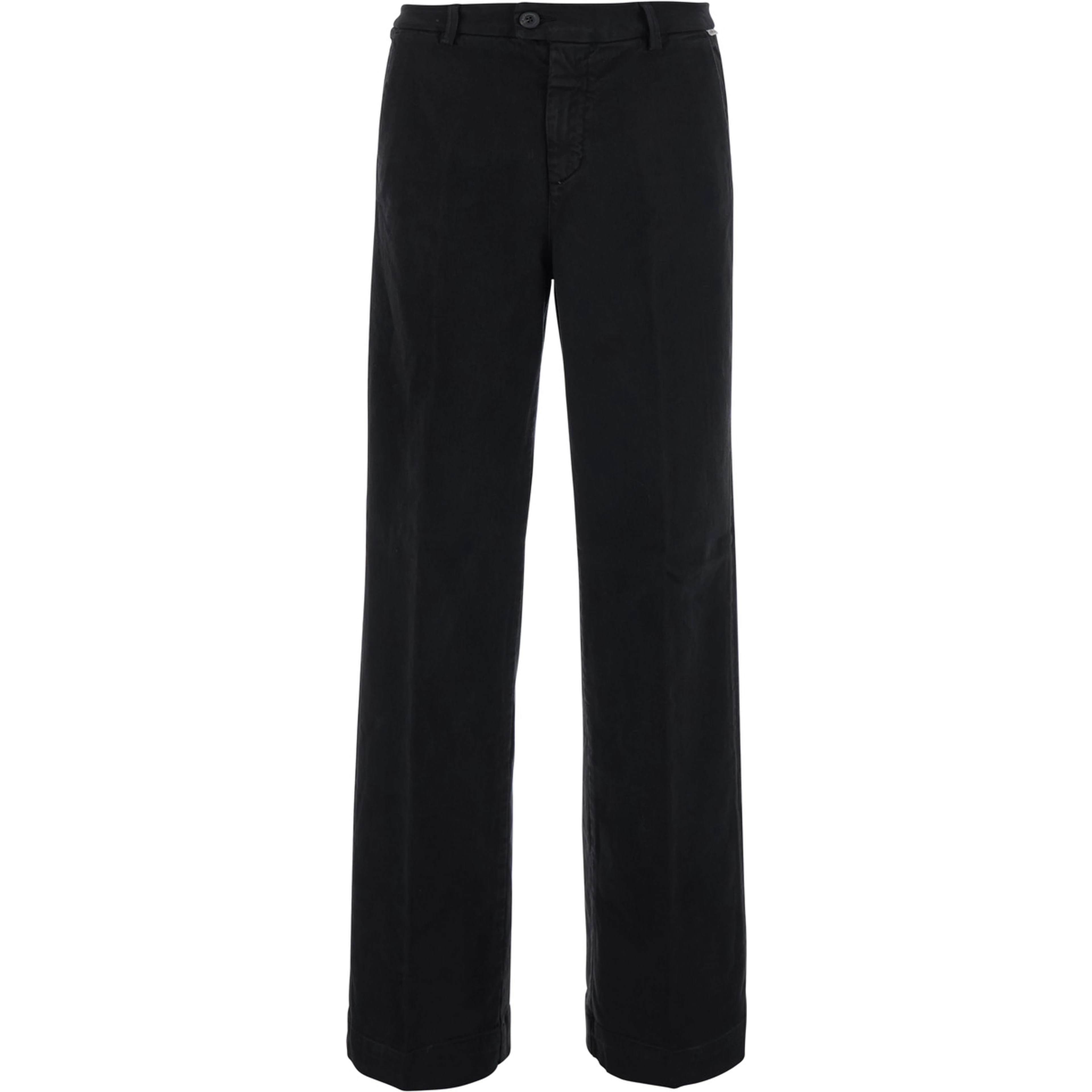 Black Jeans with Button and Zip Closure on Front in Denim for Women