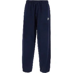 Blue Pants with elasticated waist and slogan on the front in cotton for men