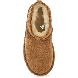 CLASSIC ULTRA MINI Boots with soft fabric lining and brown rubber sole for girl