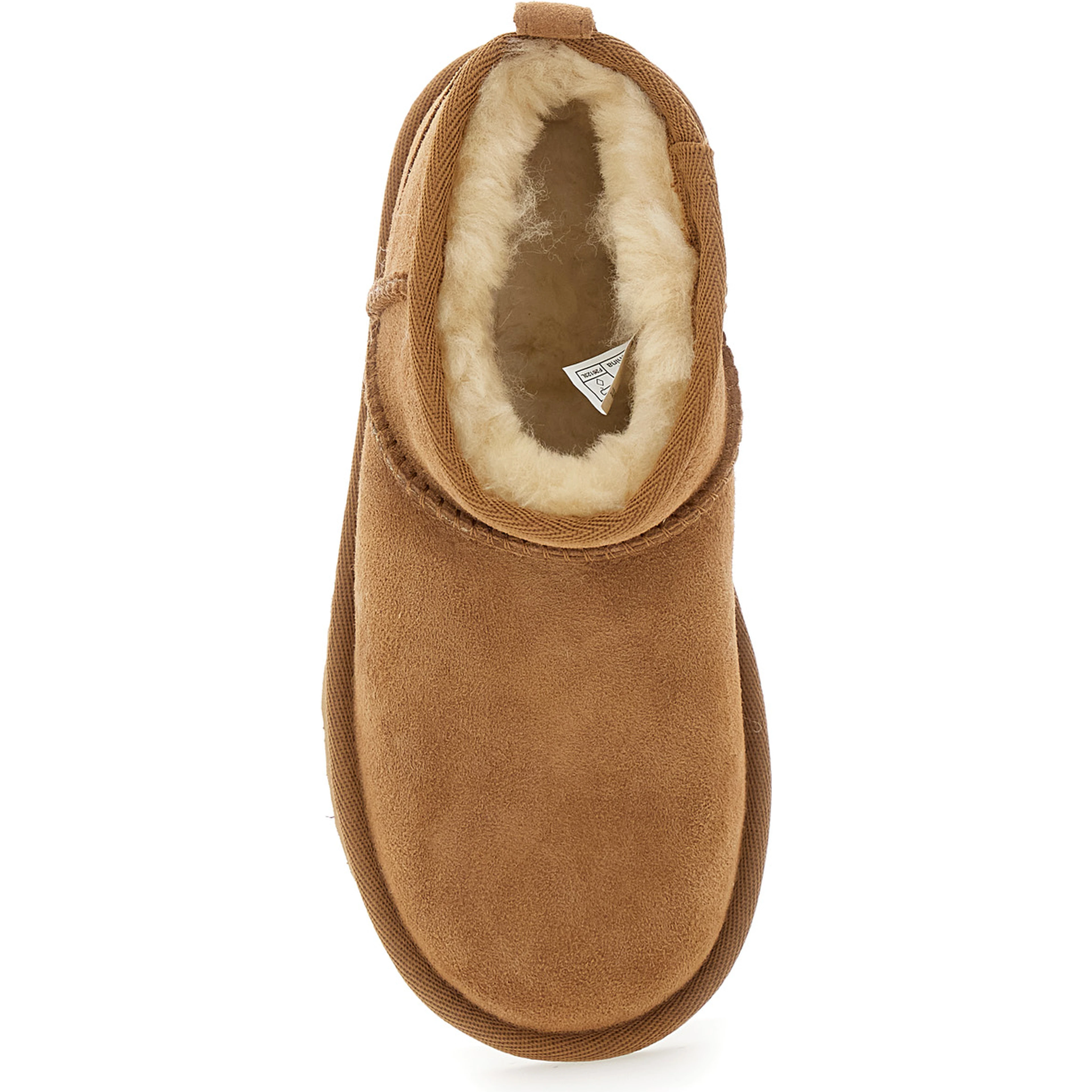 CLASSIC ULTRA MINI Boots with soft fabric lining and brown rubber sole for girl