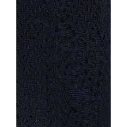 Blue Polo Shirt with classic collar and logo embroidery on the front in jacquard cotton for men