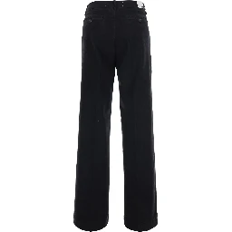 Black Jeans with Button and Zip Closure on Front in Denim for Women
