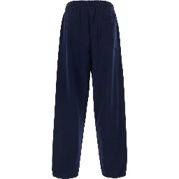 Blue Pants with elasticated waist and slogan on the front in cotton for men