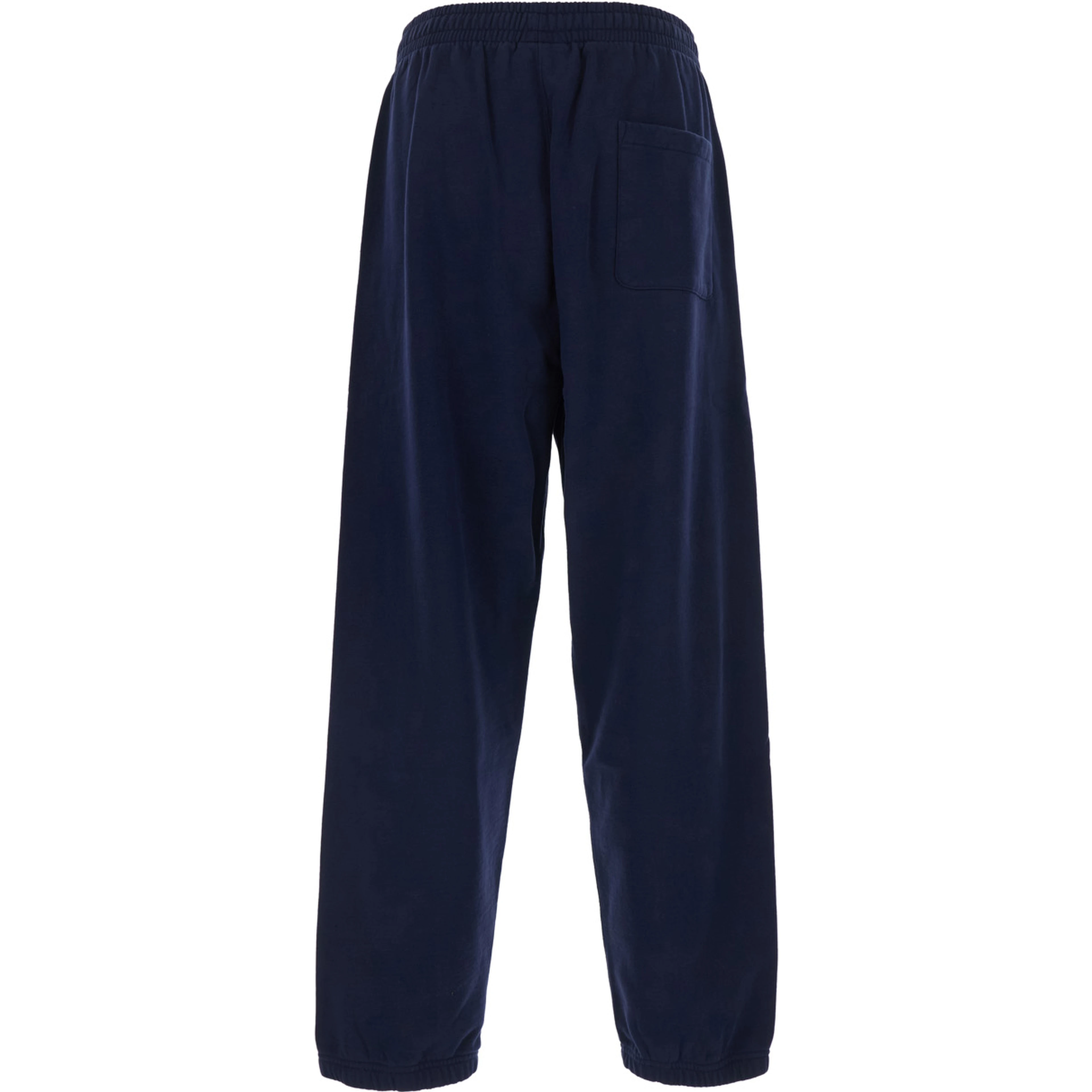 Blue Pants with elasticated waist and slogan on the front in cotton for men