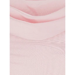 Pink Long sleeveless dress with draping in Tech Fabric for woman