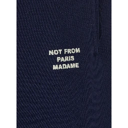 Blue Pants with elasticated waist and slogan on the front in cotton for men