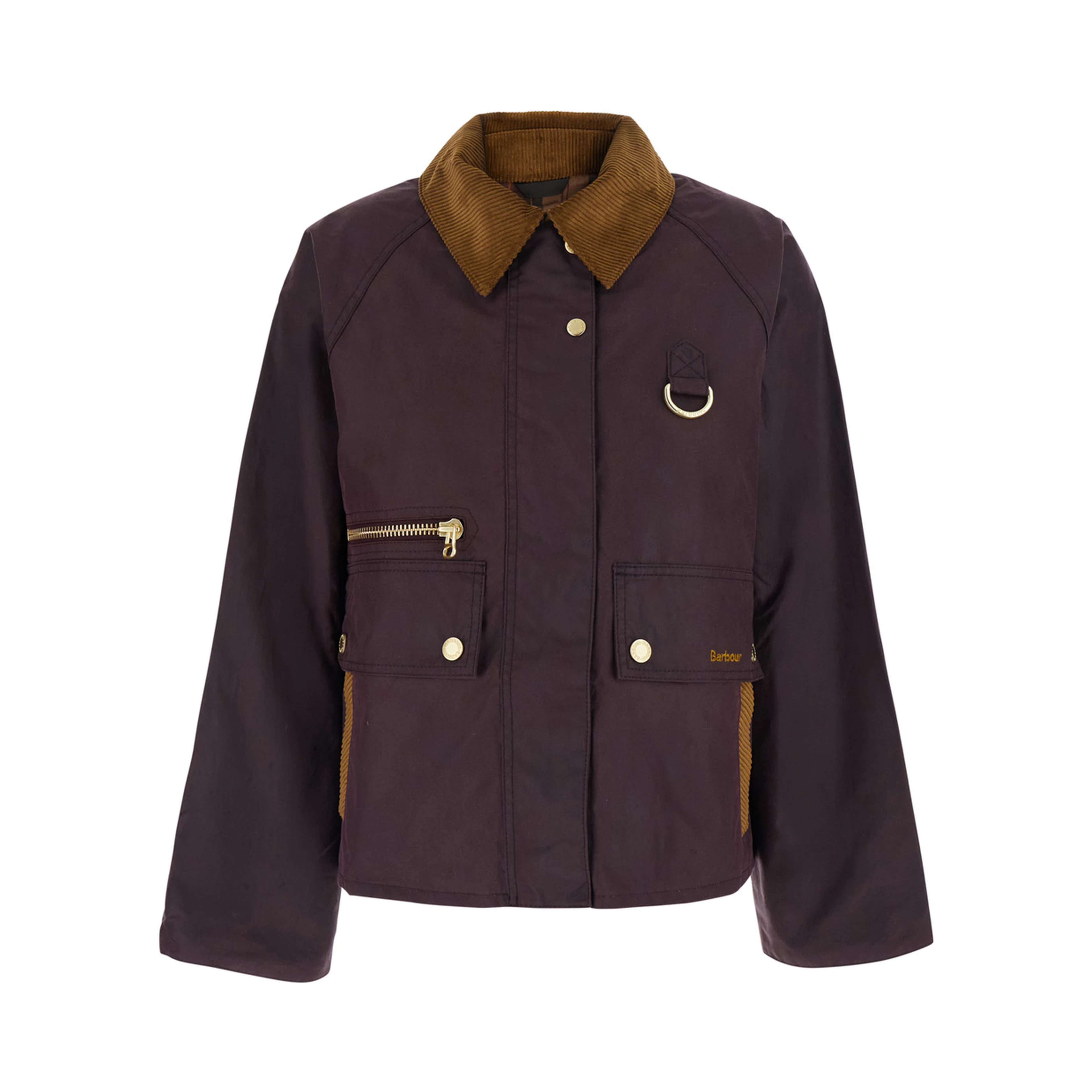 Cottingham Bordeaux Jacket with collar and logo lettering on the front in cotton for women
