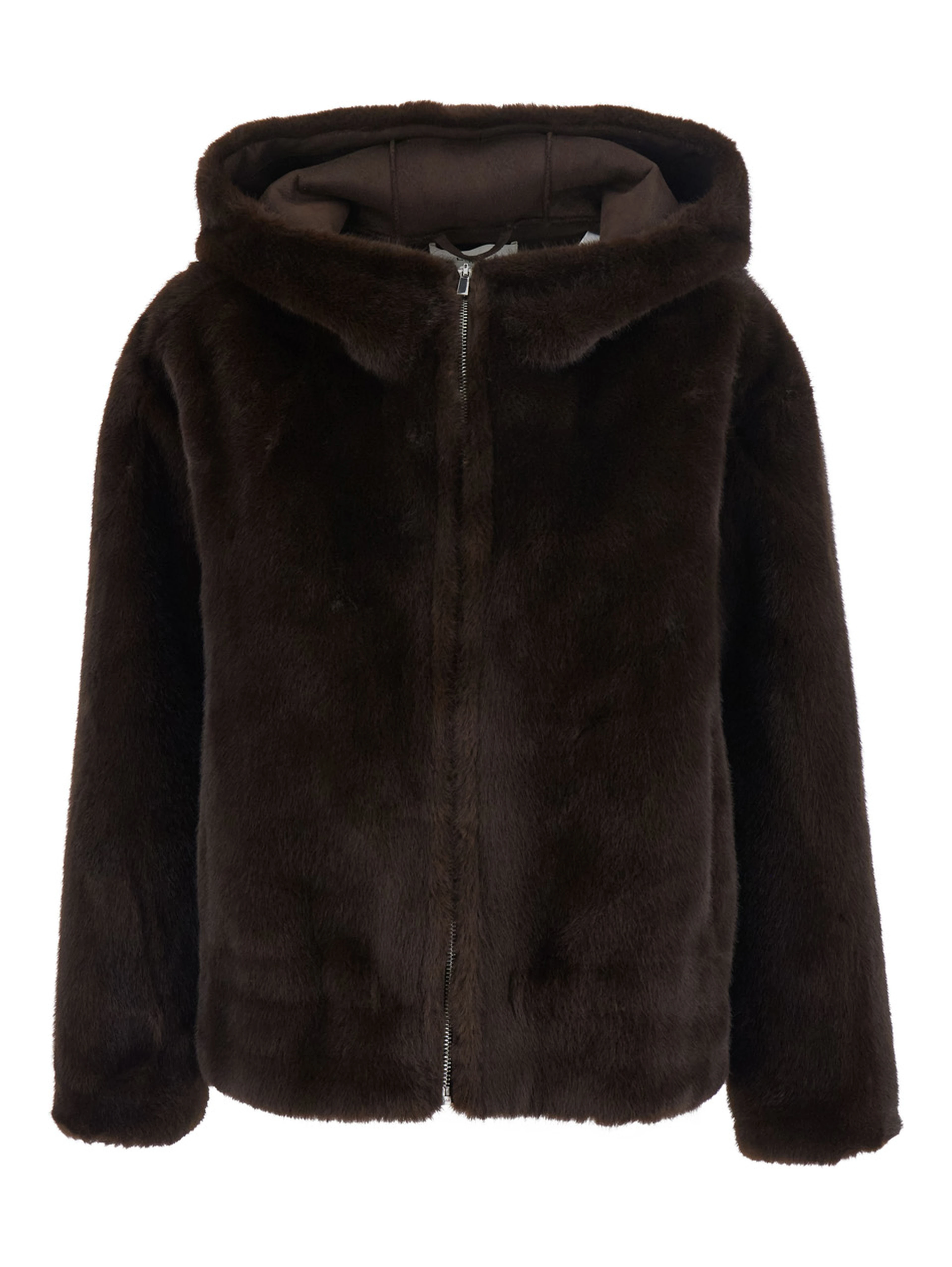 Pandy Coat with Shirt Collar and Brown Pockets for Women