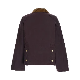 Cottingham Bordeaux Jacket with collar and logo lettering on the front in cotton for women
