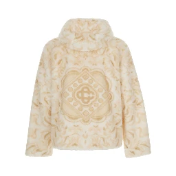 FAUX FUR HOODIE with hood and pockets In 30% Wool 35% Polyester 20% Fabric 15% Acetate Beige Man