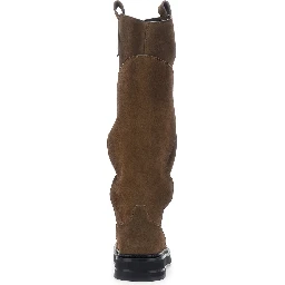 Robin Passeggiata Brown Boots with Round Toe in Suede for Women