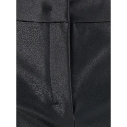 Sublime Black pants with Flared Leg and Hidden Closure on the Front in Ecoleather for Women