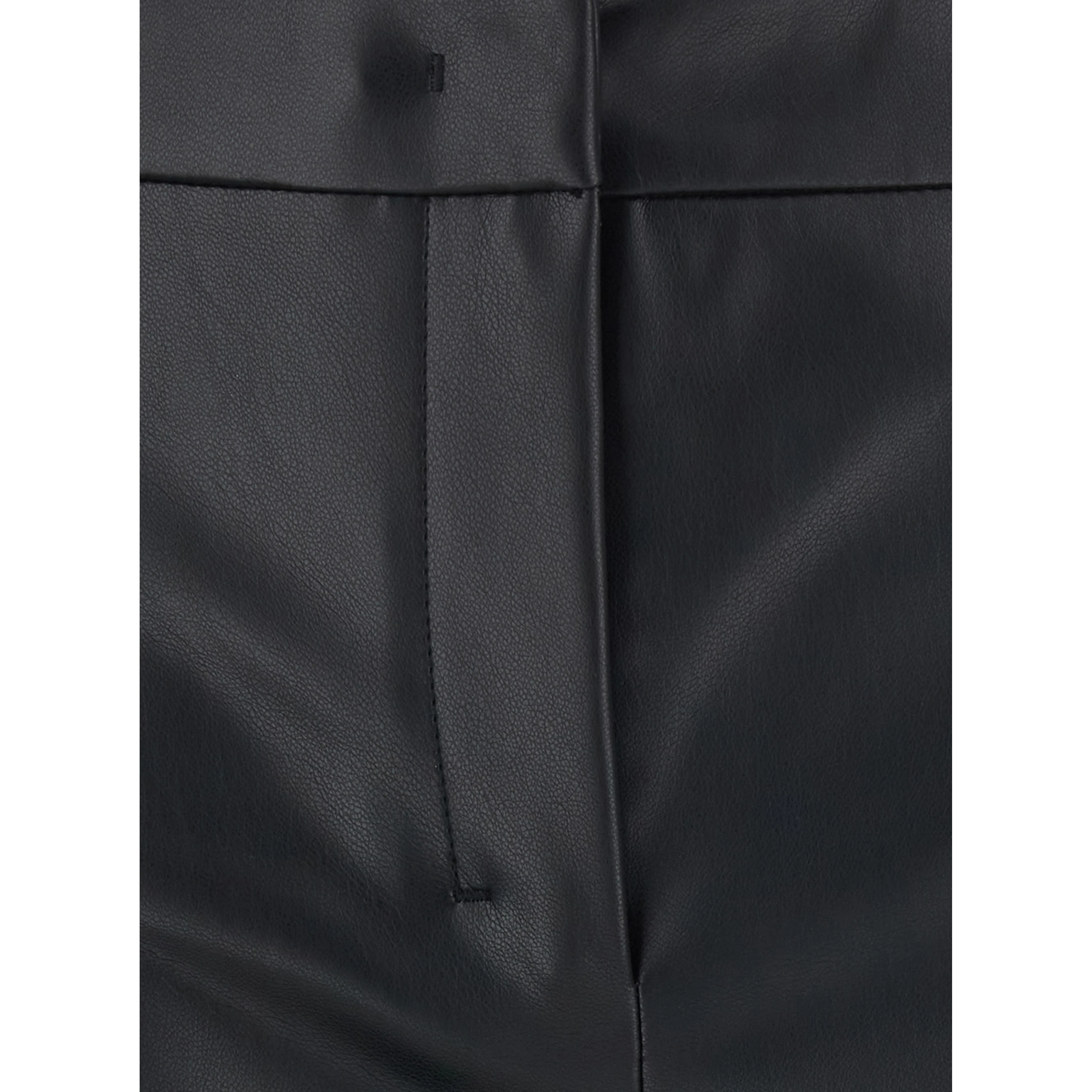 Sublime Black pants with Flared Leg and Hidden Closure on the Front in Ecoleather for Women