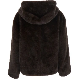 Pandy Coat with Shirt Collar and Brown Pockets for Women
