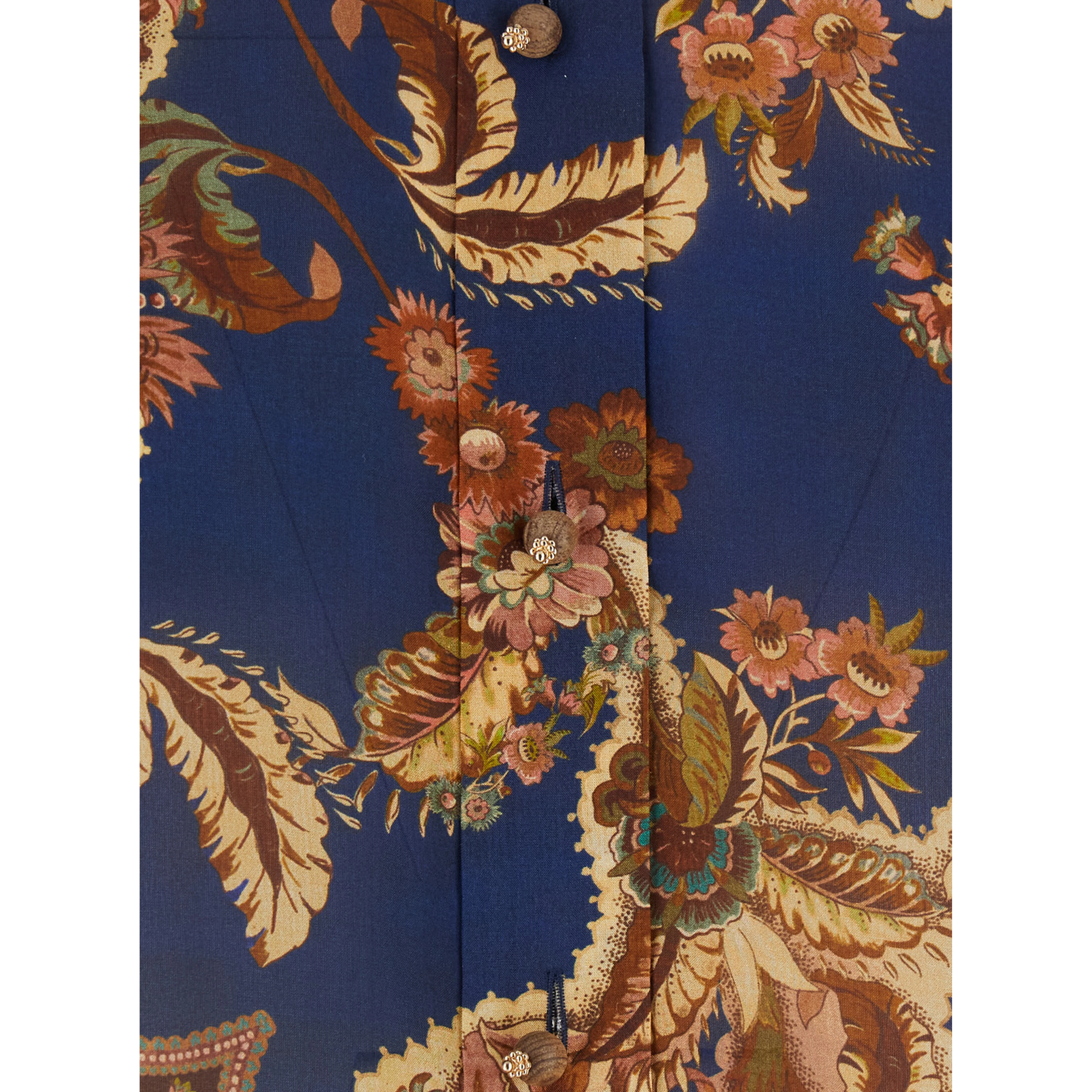 Aster Multicolor Shirt with Classic Collar and All-Over Print in Silk for Women