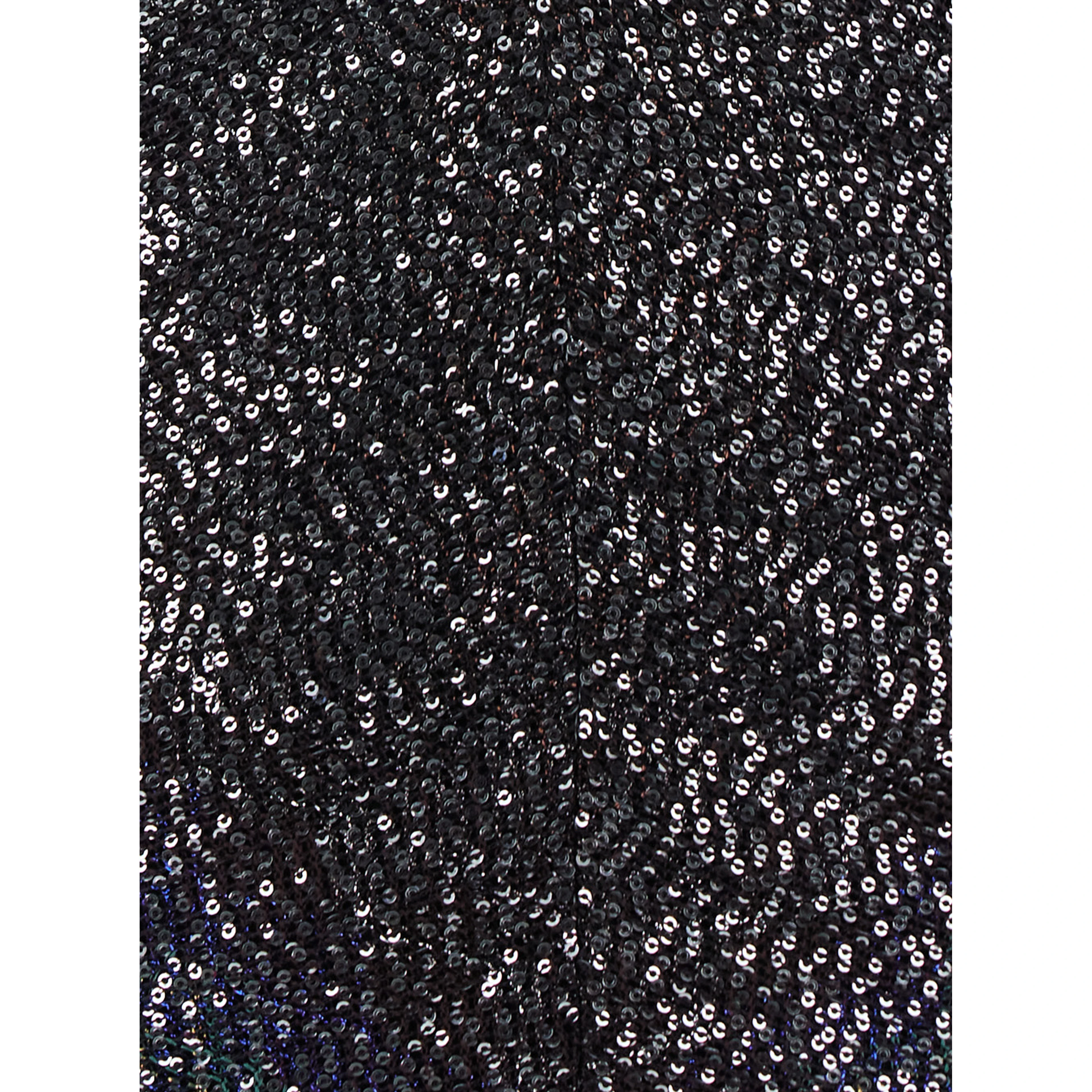 Multicolor Long Sleeveless Dress with V-Neck and All-Over Sequins in Blend Viscose Women
