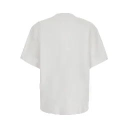 White Round neck T-shirt with Logo lettering on the front in cotton for men