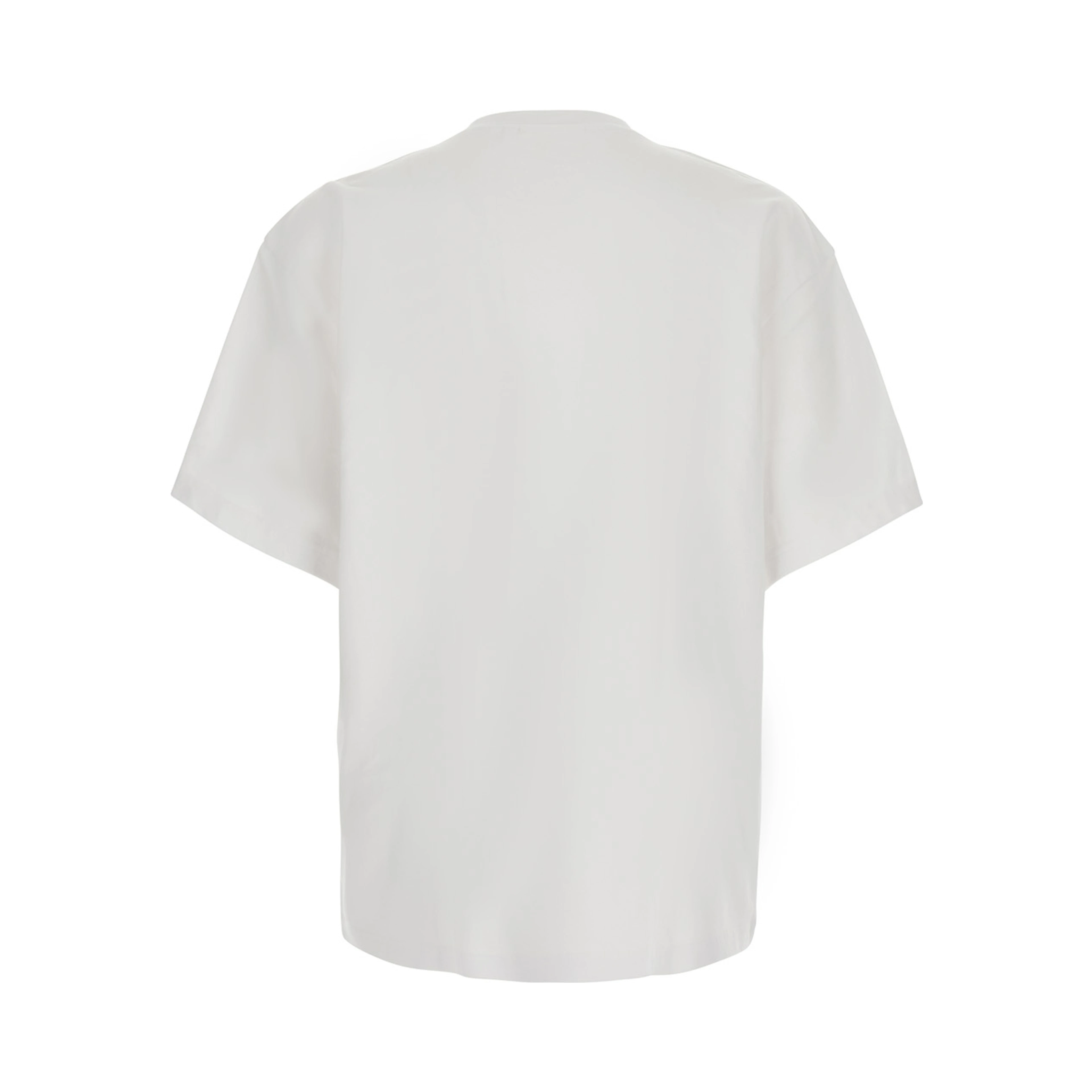 White Round neck T-shirt with Logo lettering on the front in cotton for men