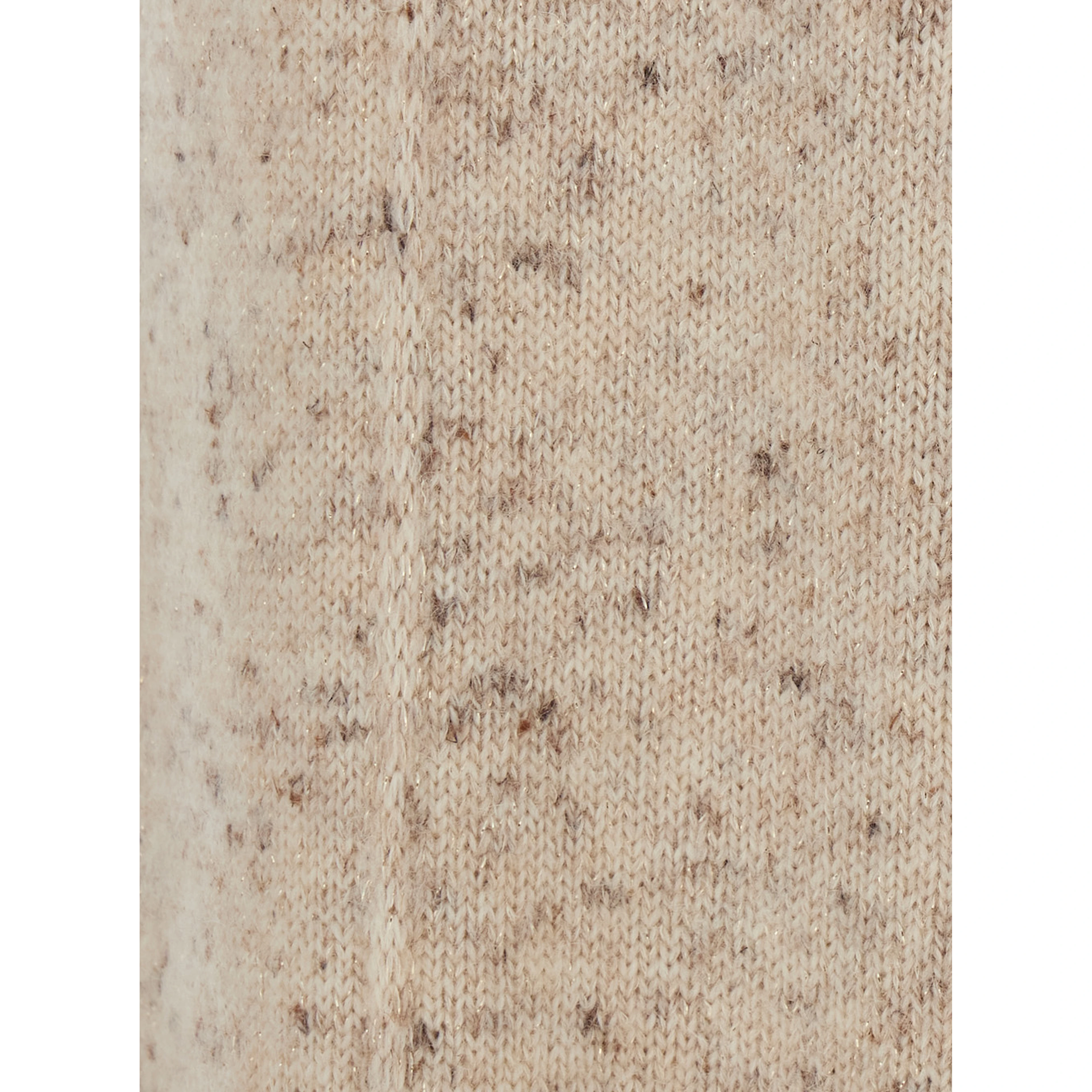 Beige Pants with Wide Leg and Elasticated Waist in Wool Blend for Women