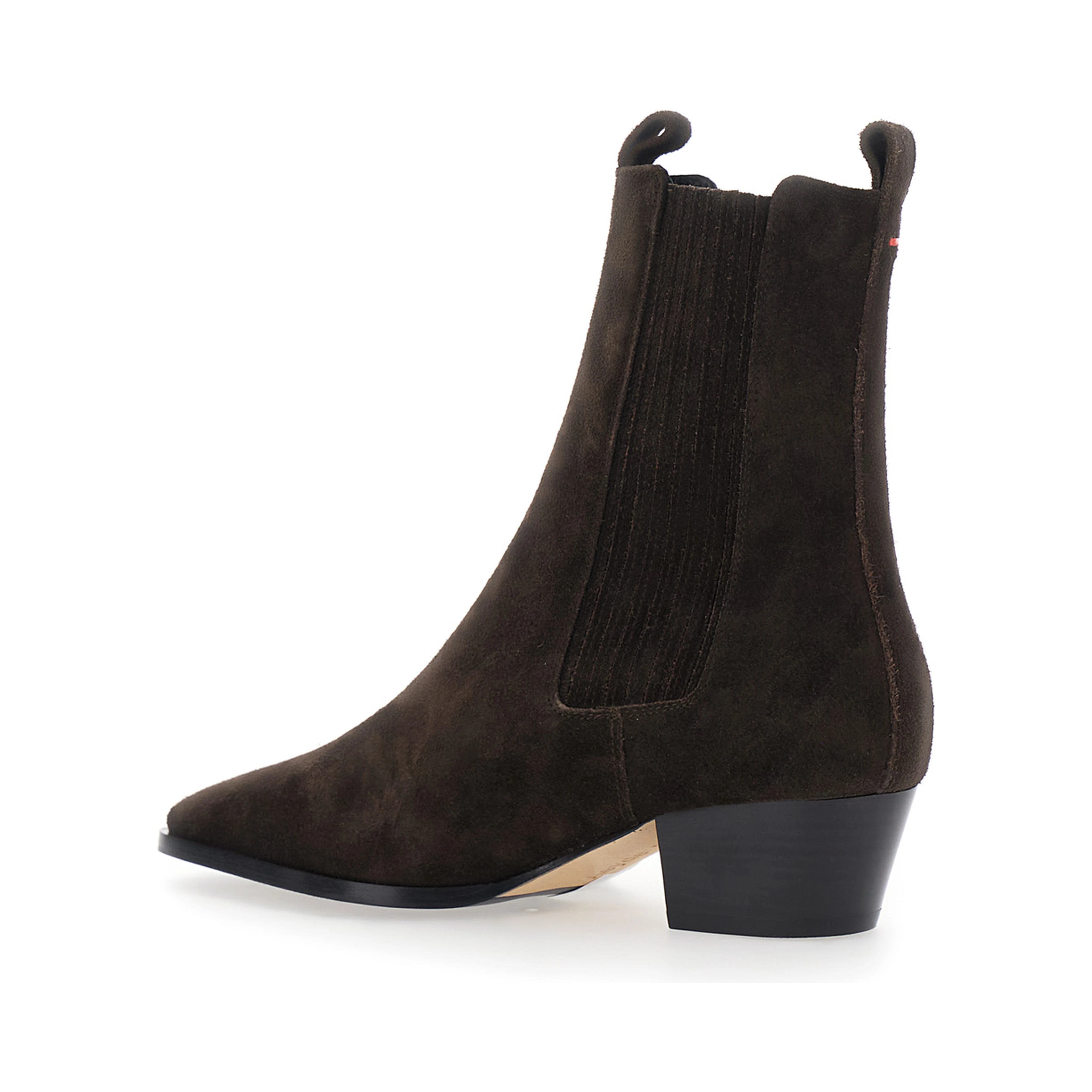 AgataBrown Ankle Boots with elasticized details on the side in suede for women